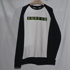 Burton Men's Vault Crew LS Crewneck Sweatshirt - White Black - Sz L*